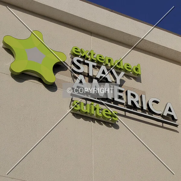 Signage on the east facade, Monday, February 21, 2022