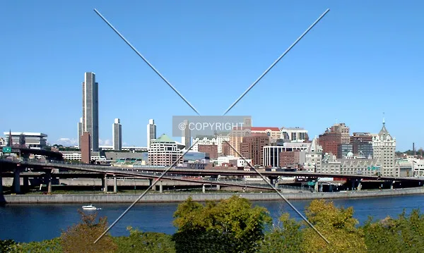 Downtown from the southeast across the Hudson River