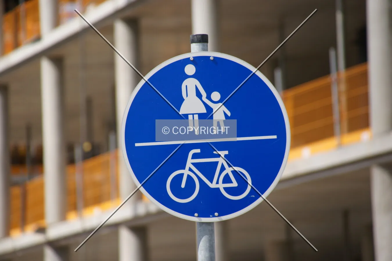German traffic sign for a shared walkway between pedestrians and bicyclists, sign 240, siehe StVO § 41 Vorschriftzeichen