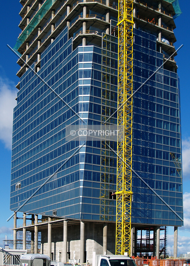 Lower floors being covered with glass windows