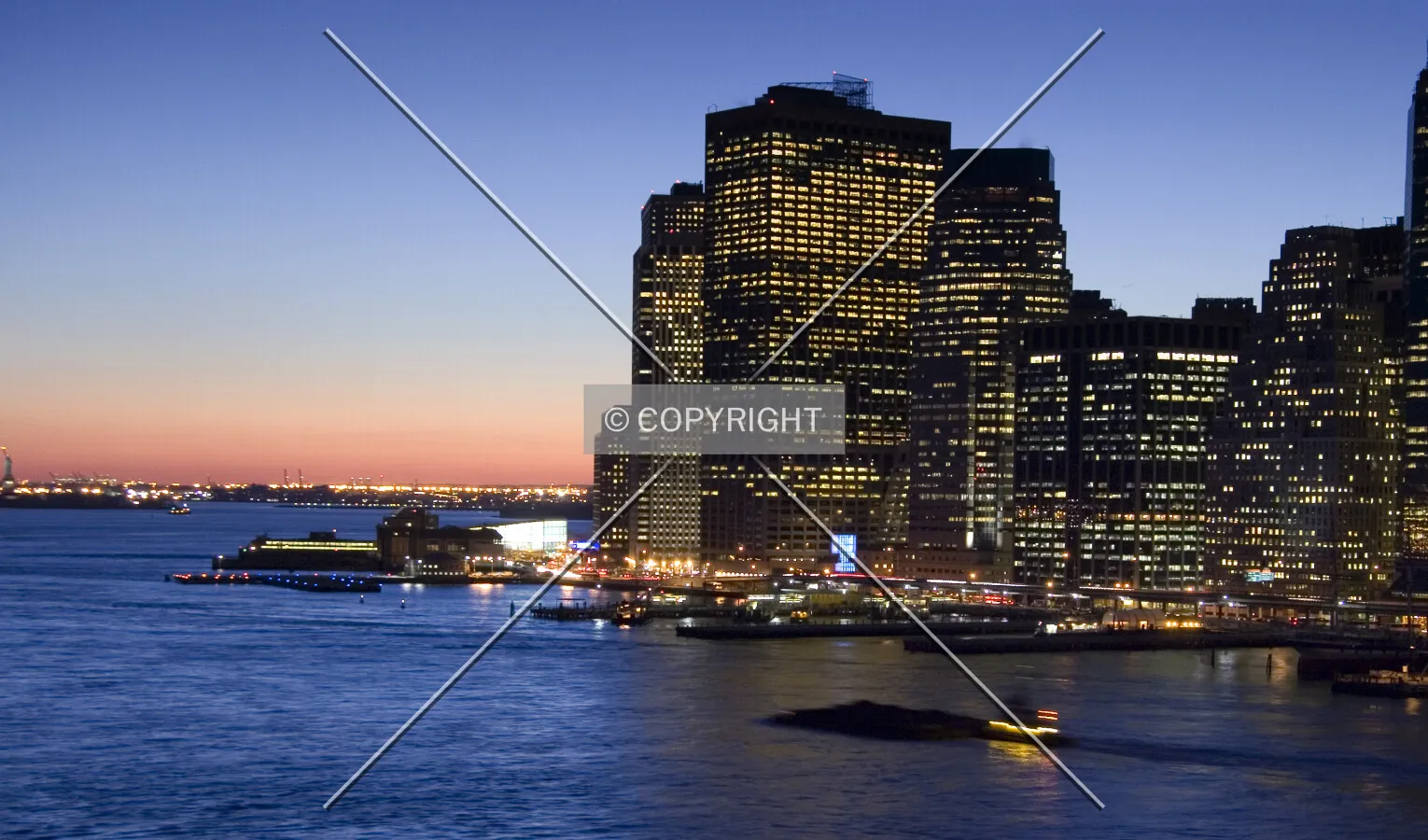 Downtown Manhattan at dusk