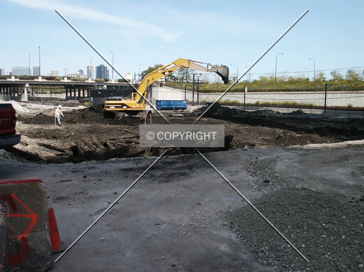 Site preparation seen from 13th Street
