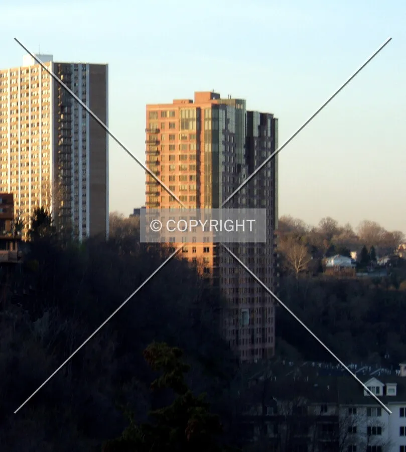 View from the southwest with the Briarcliff in Cliffside Park to the left