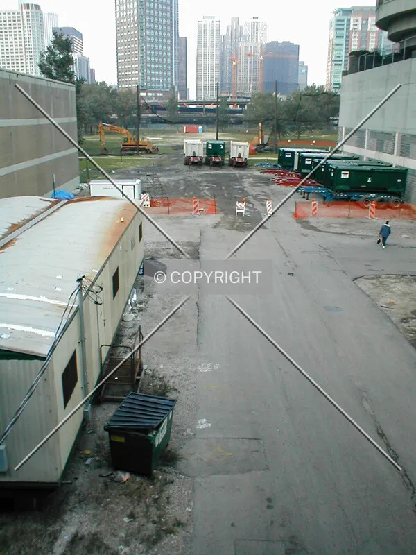 View of construction materials and site preparation