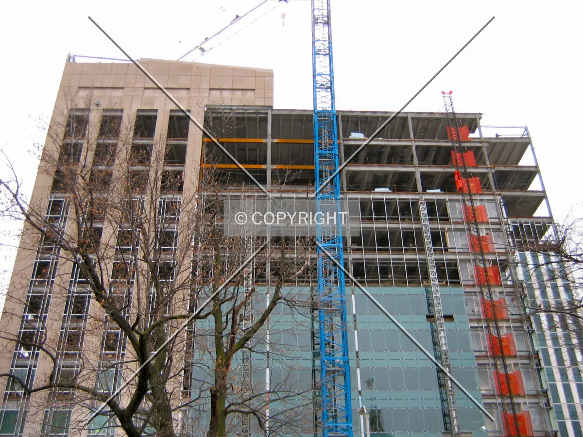 Looking up from West Washington Street
