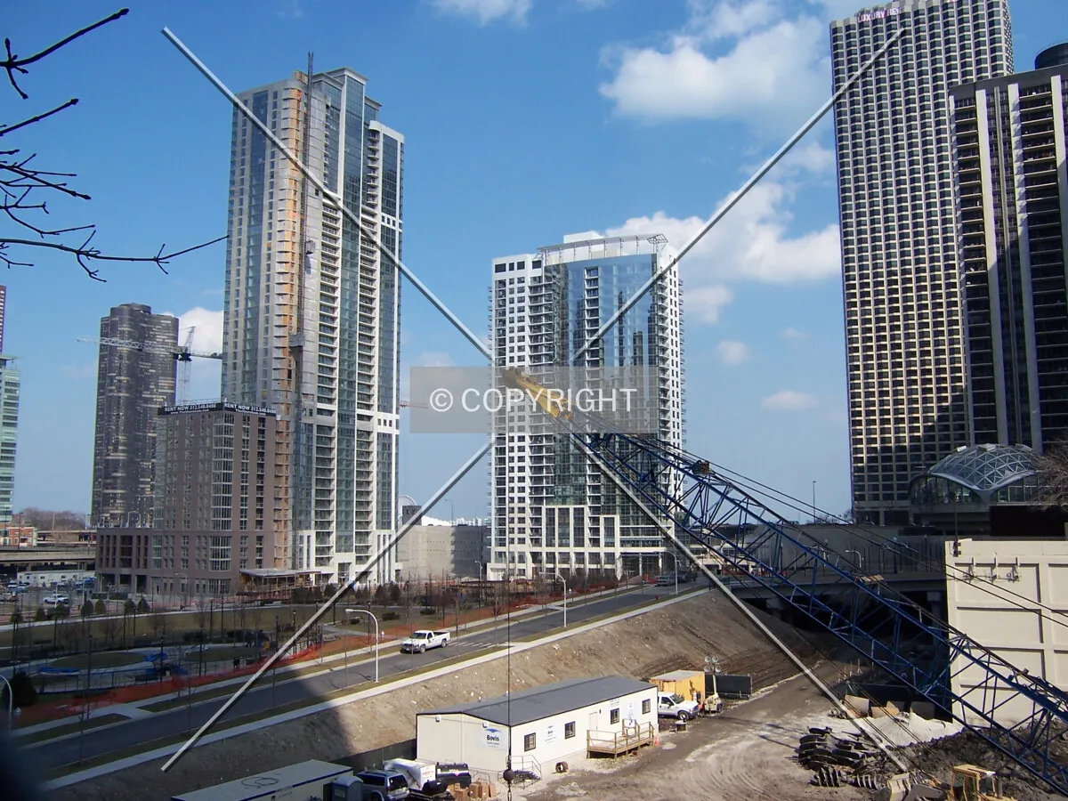 Looking northeast from the Blue Cross-Blue Shield Building plaza