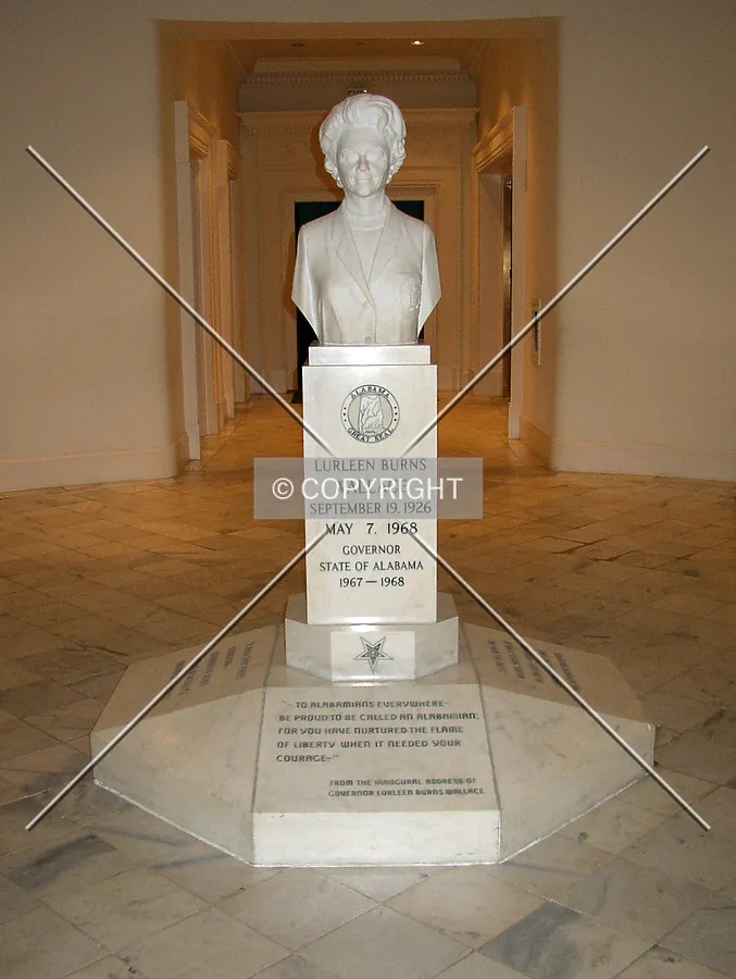 Bust of Lurleen Wallace, the first female governor in the United States