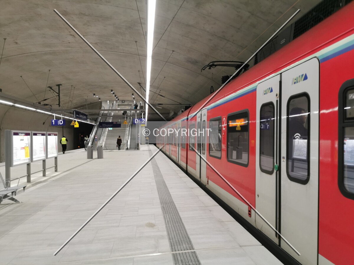 S-Bahn in the metro station at Gateway Gardens