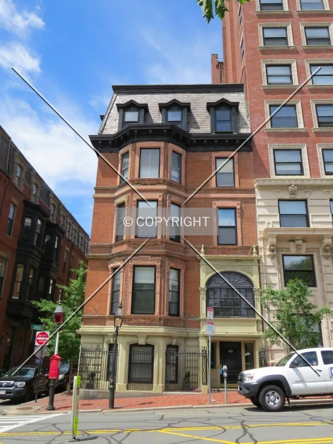 Full front elevation from across Beacon Street