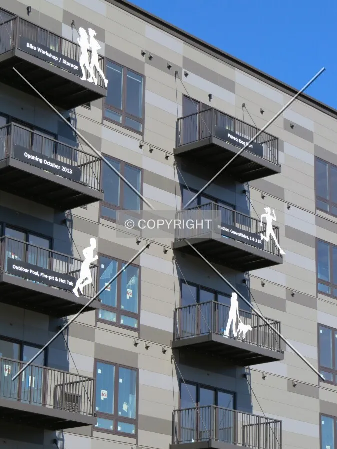 Balconies above 8th Avenue North