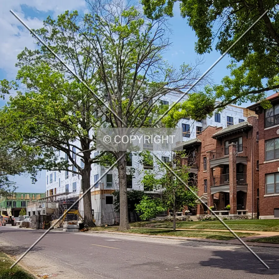 From the southeast during construction; June 19, 2021