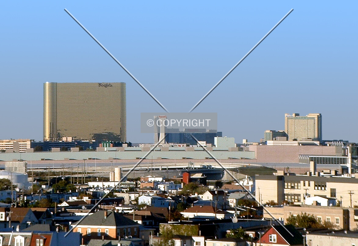 View from the south with Marina district hotels