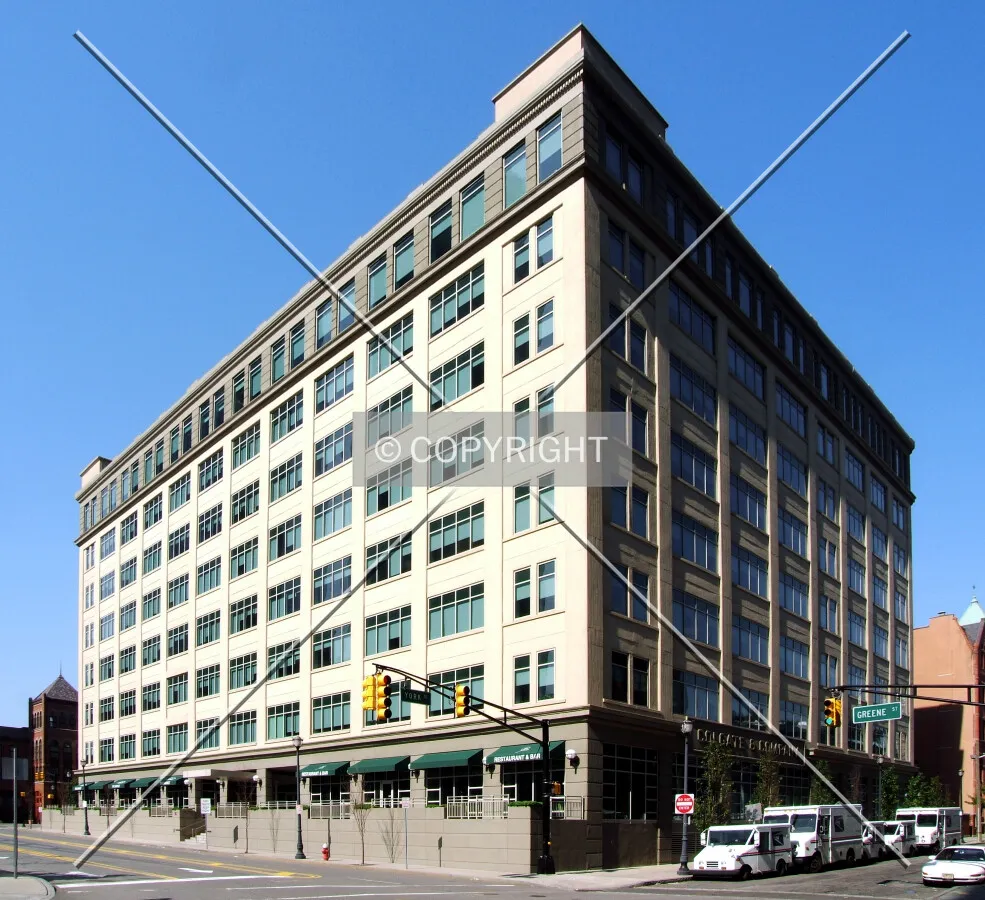 View from the northeast at Greene and York streets