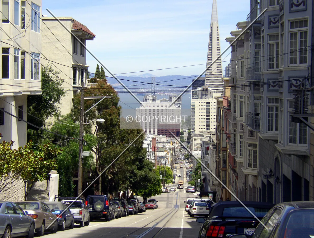 Looking east from Jones Street