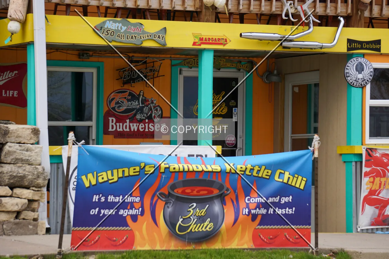 Advertisement near the front entrance; April 3, 2020