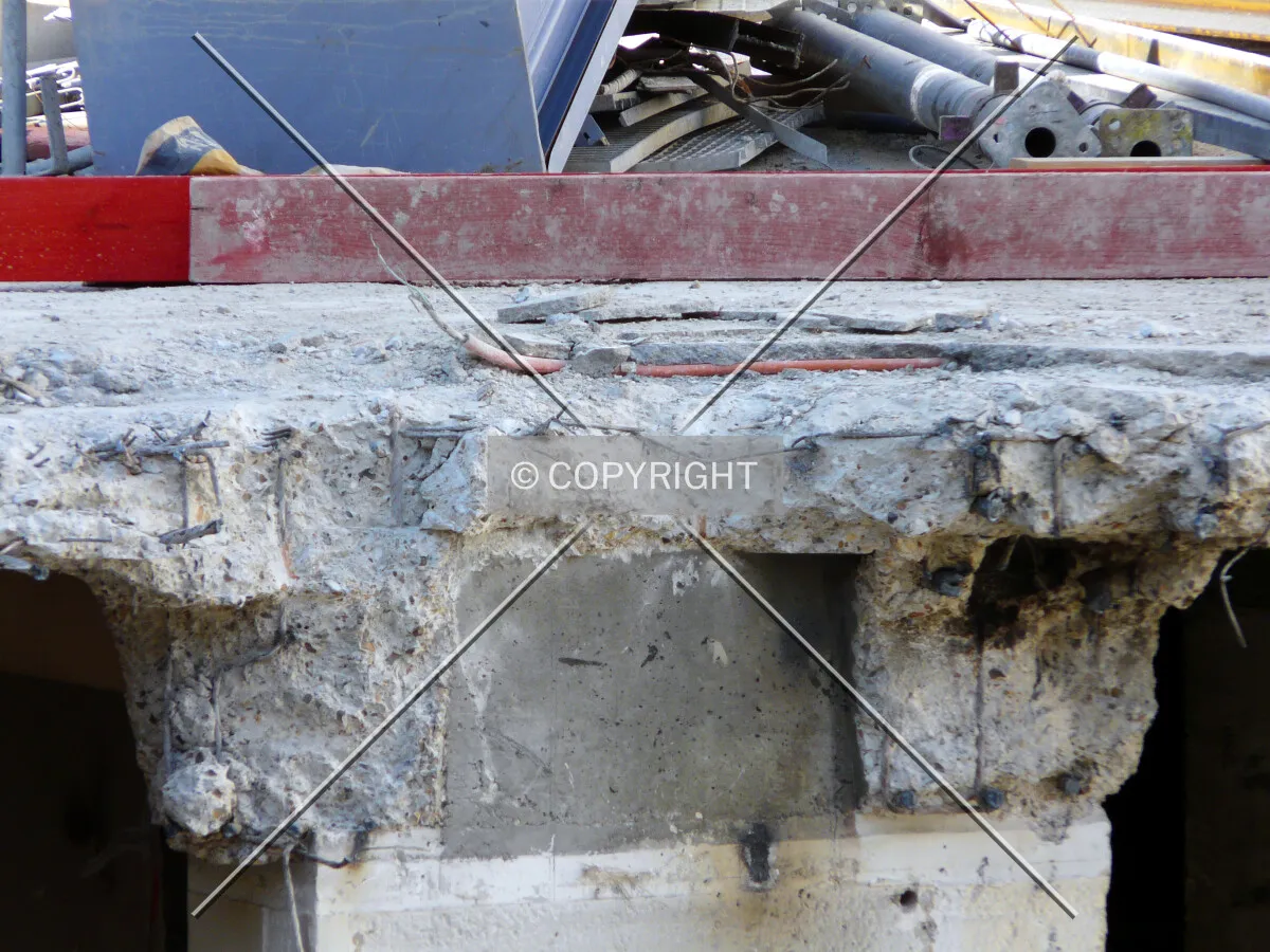 Old underground structure partially demolished