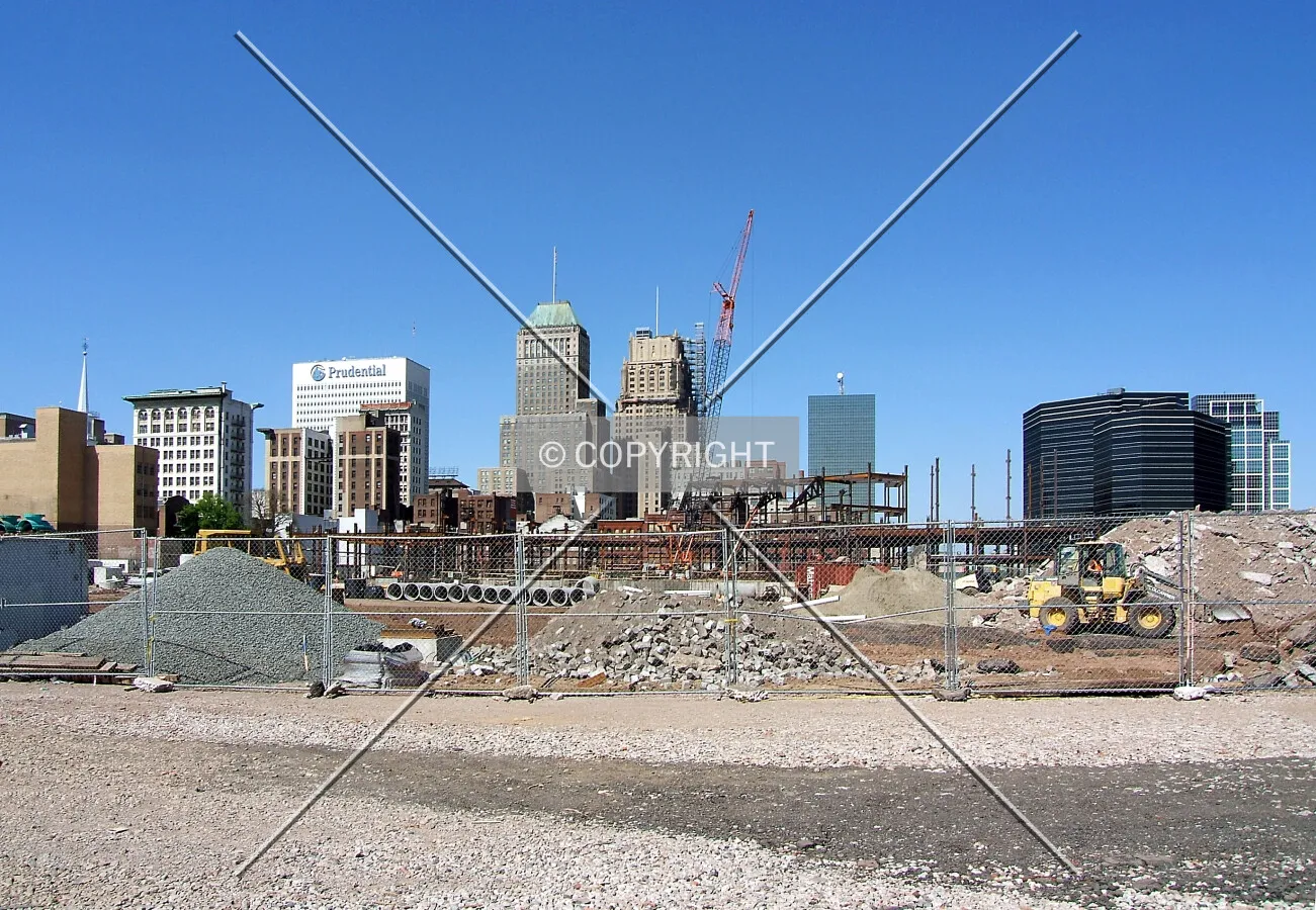 View from the southeast past the Devils Arena construction site