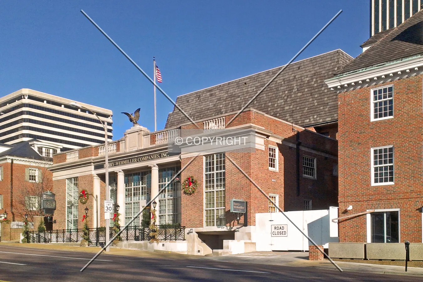 View from the southwest across Brentwood Boulevard