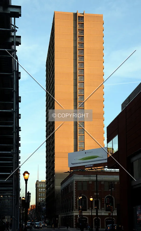 View from the northwest on Spruce Street
