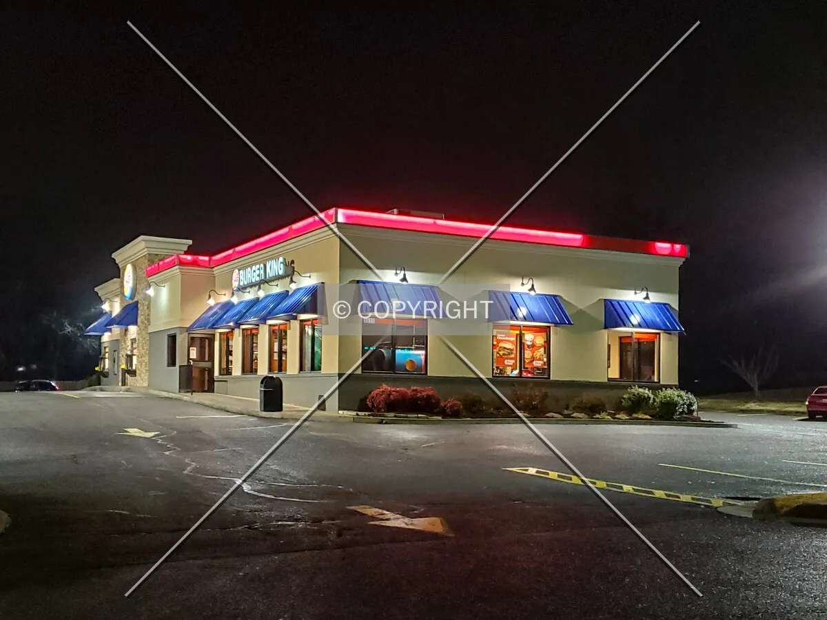 Southwest view at night; January 2, 2021