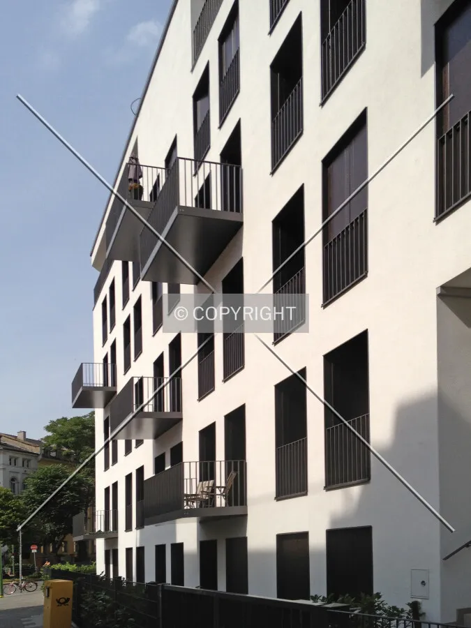 Facade and balconies of a new residential building