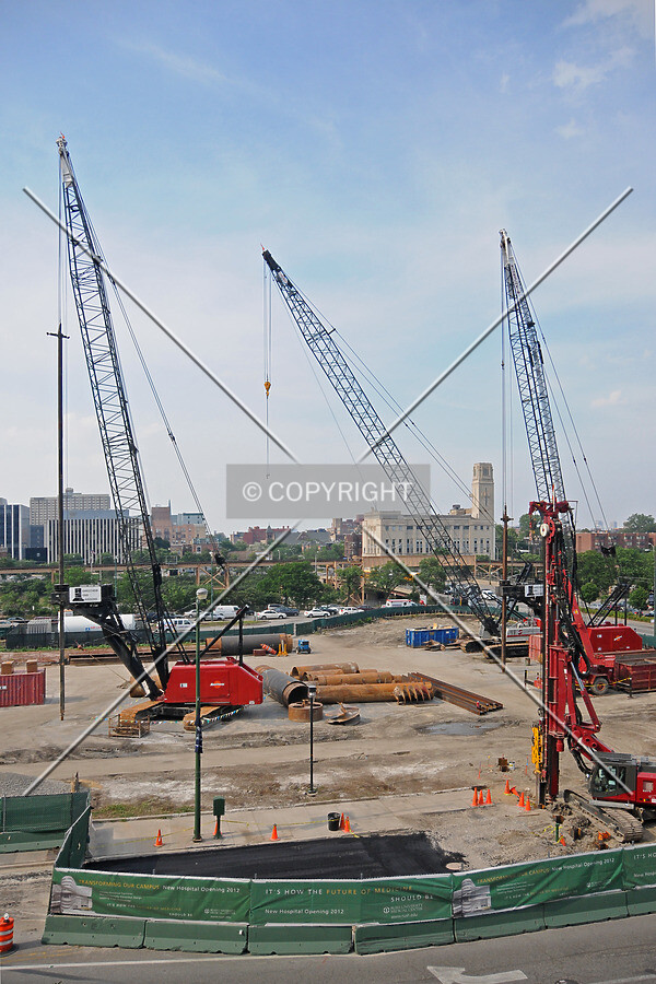Looking north over the tower site, with foundation work set to begin