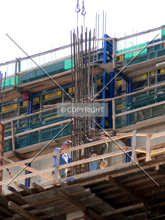 Placing a rebar cage for a future column