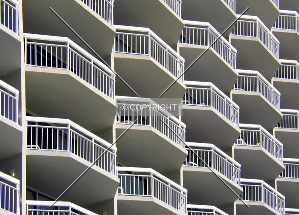 Balconies on the eastern side