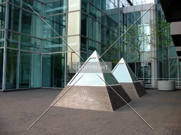 Pyramids outside the building