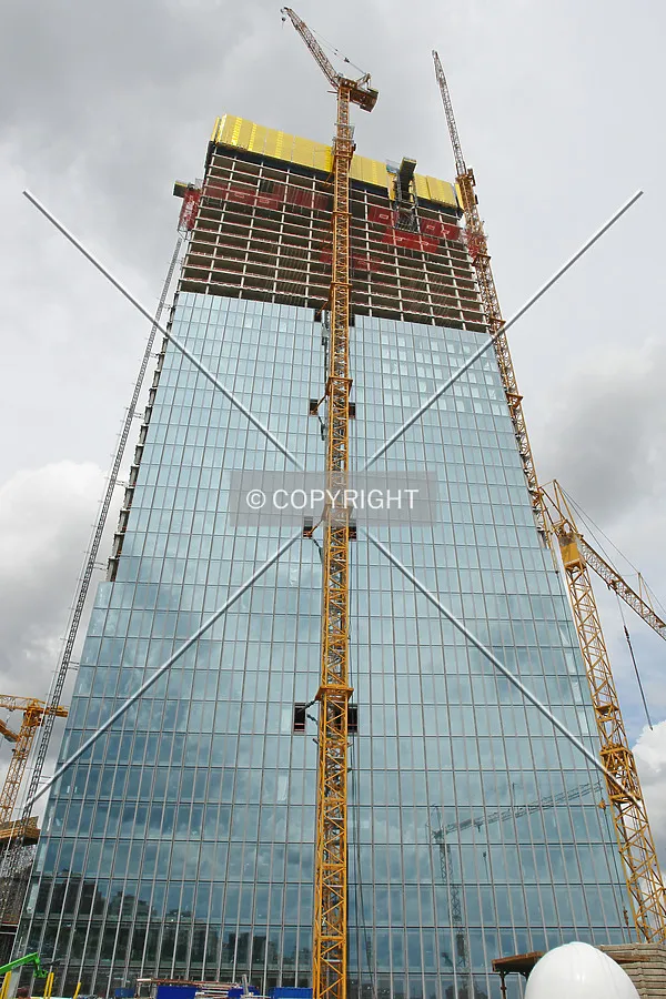 Construction work and partly finished facade