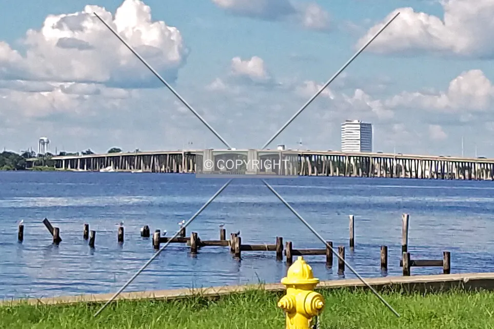 Distant view from the southwest; August 29, 2016