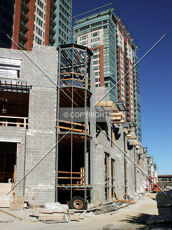 Looking east along the townhomes