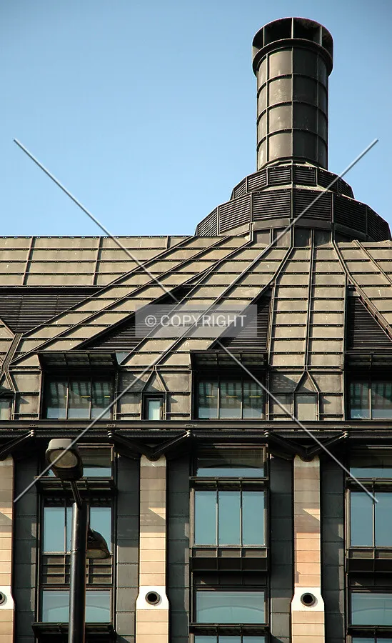 One of the building's 14 cooling towers seen from Victoria Embankment