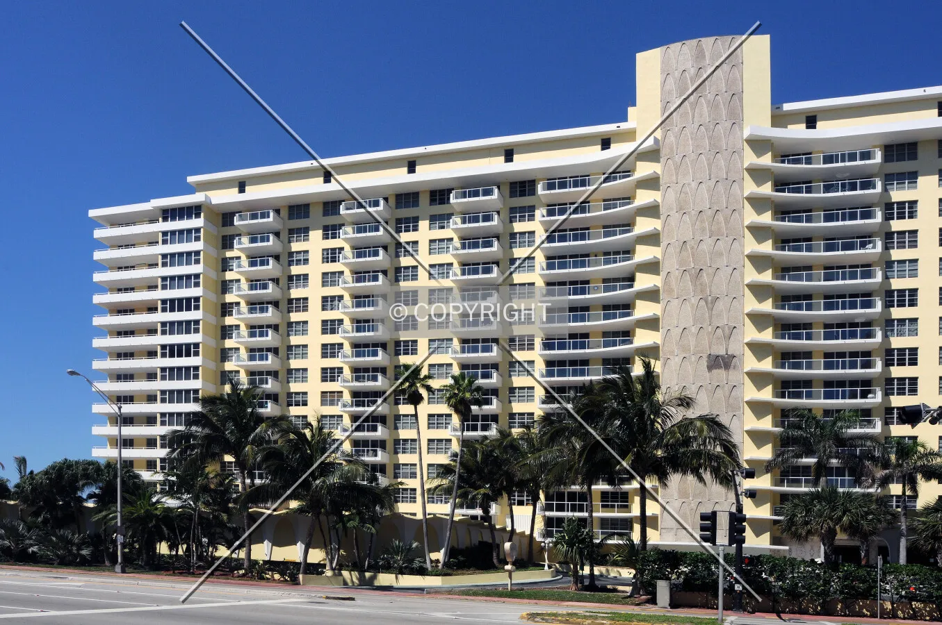 View from the east across Collins Avenue