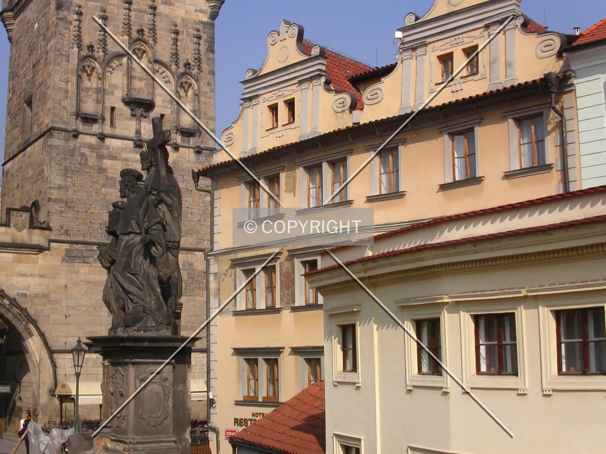 Charles Bridge on the Lesser Town side