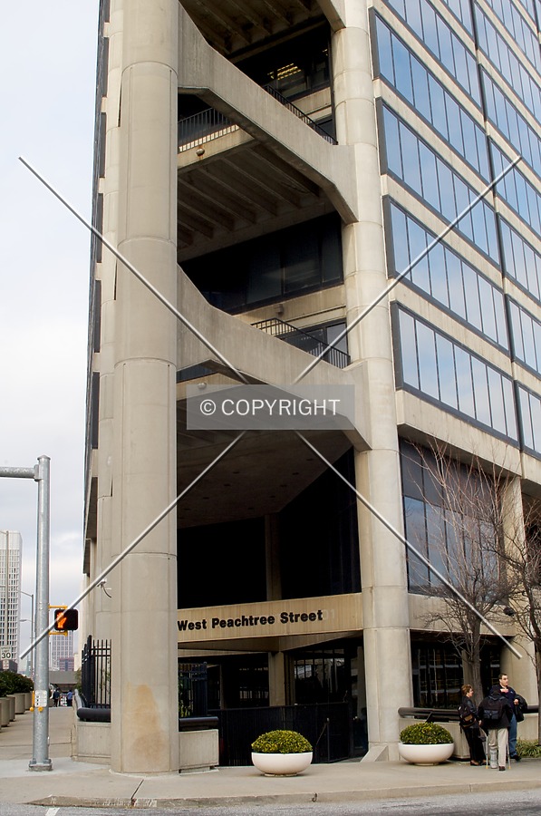 Looking north at the main entrance
