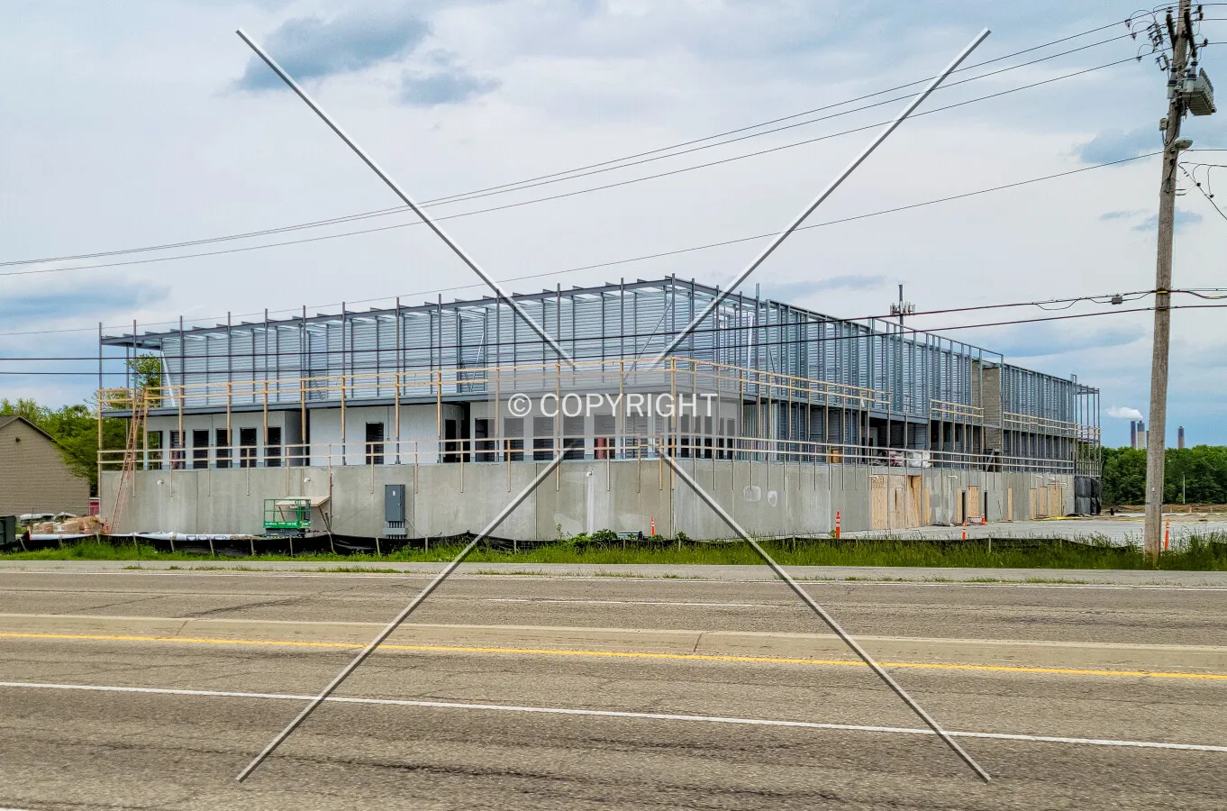 From the southwest during construction; May 16, 2021