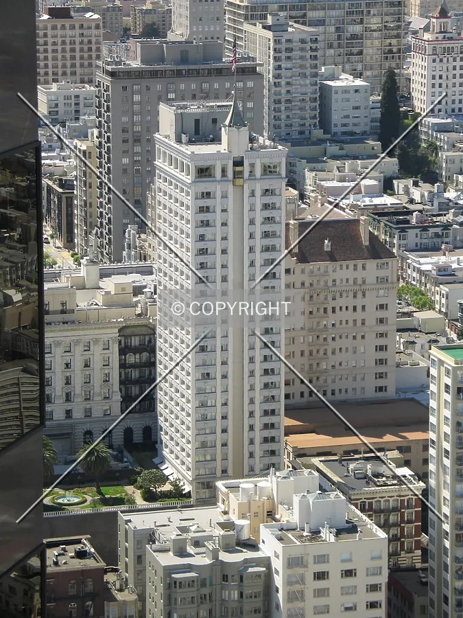 Looking down from 555 California Street