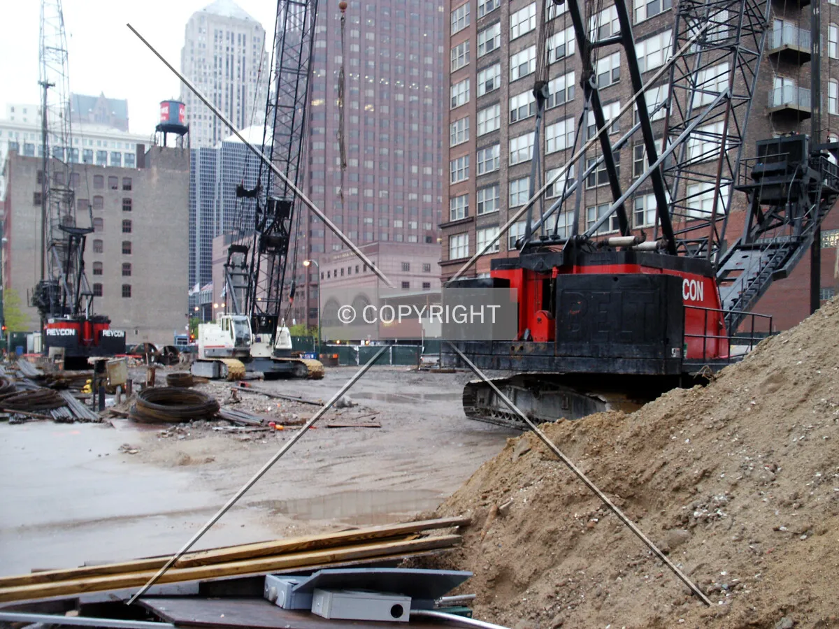 View from the southwest shortly after commencement of foundation work