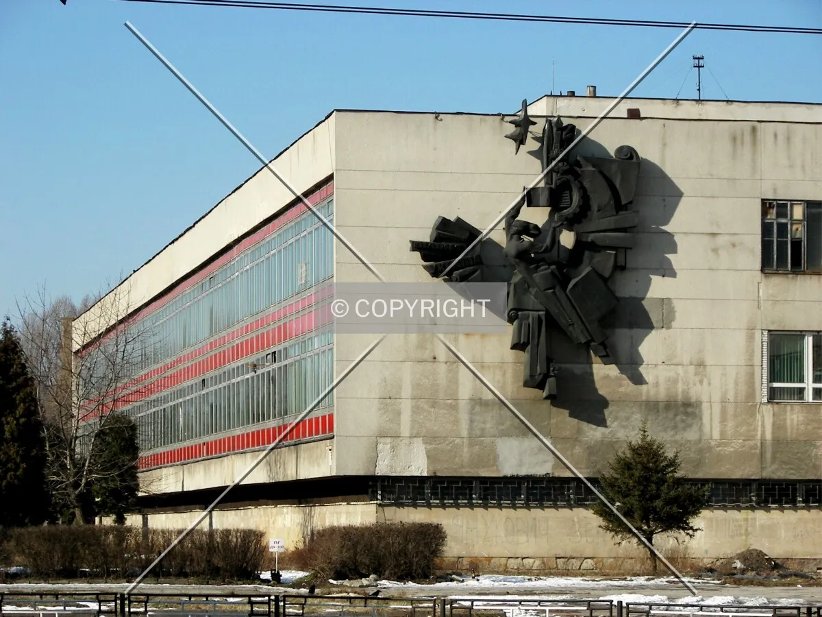 Looking along the printing plant