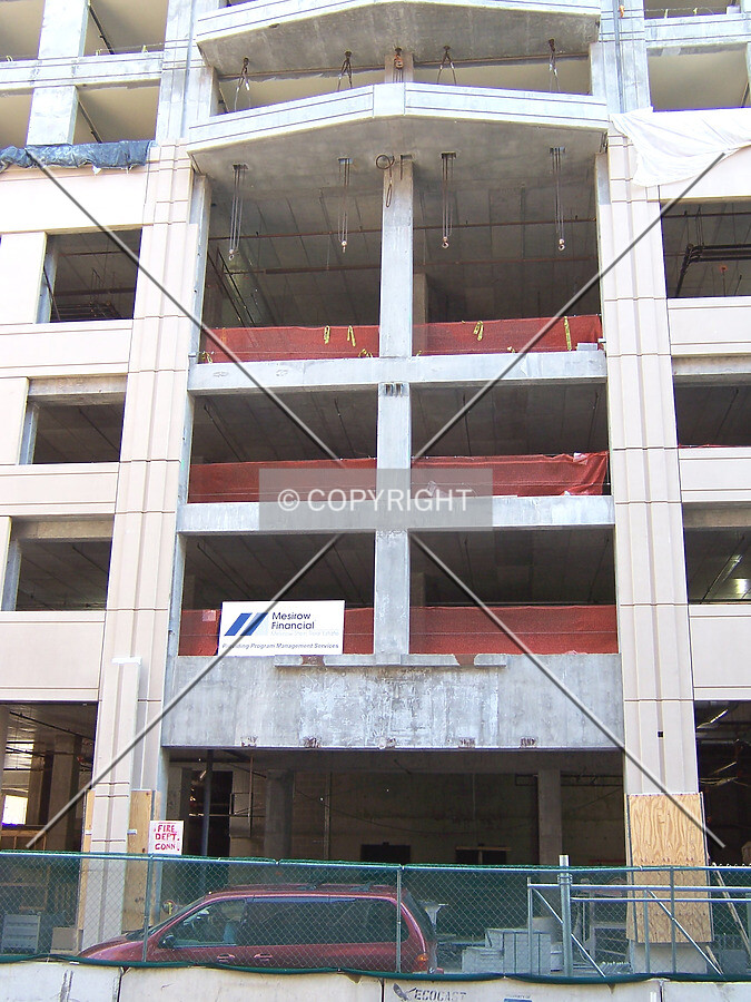 Middle section of the base’s east façade which has yet to install the pre-cast concrete panels