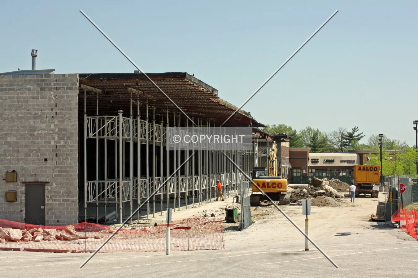 View from the west during renovation
