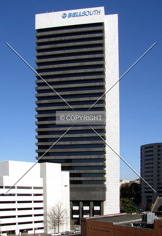 Full southwestern facade as seen from atop the 18th Street Parking Garage