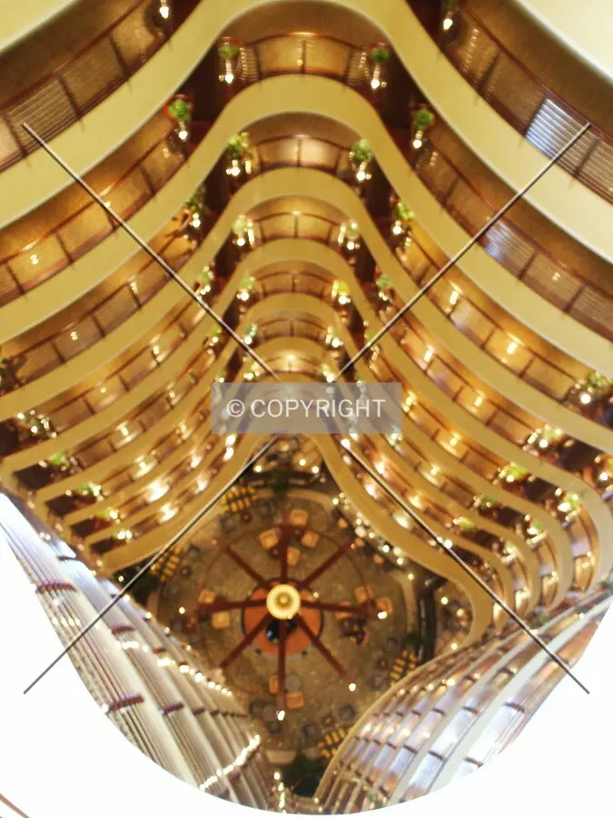 Looking down the atrium