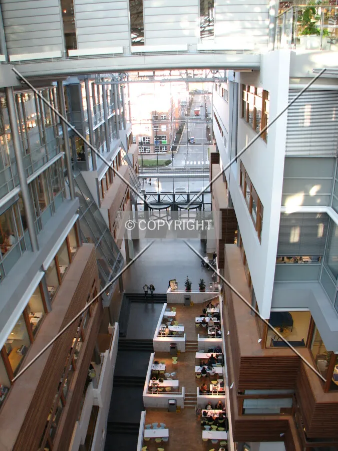 Looking down from the top floor
