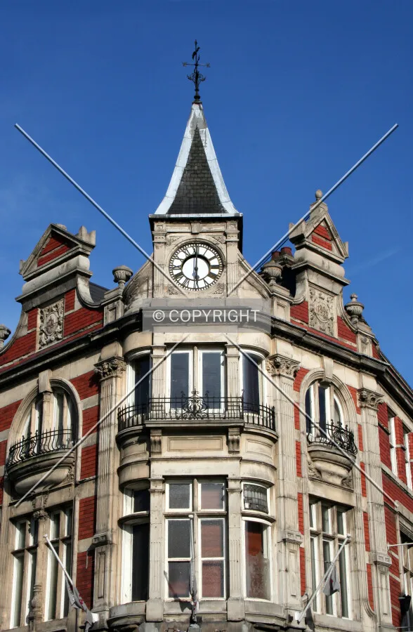 Looking up at the upper floors