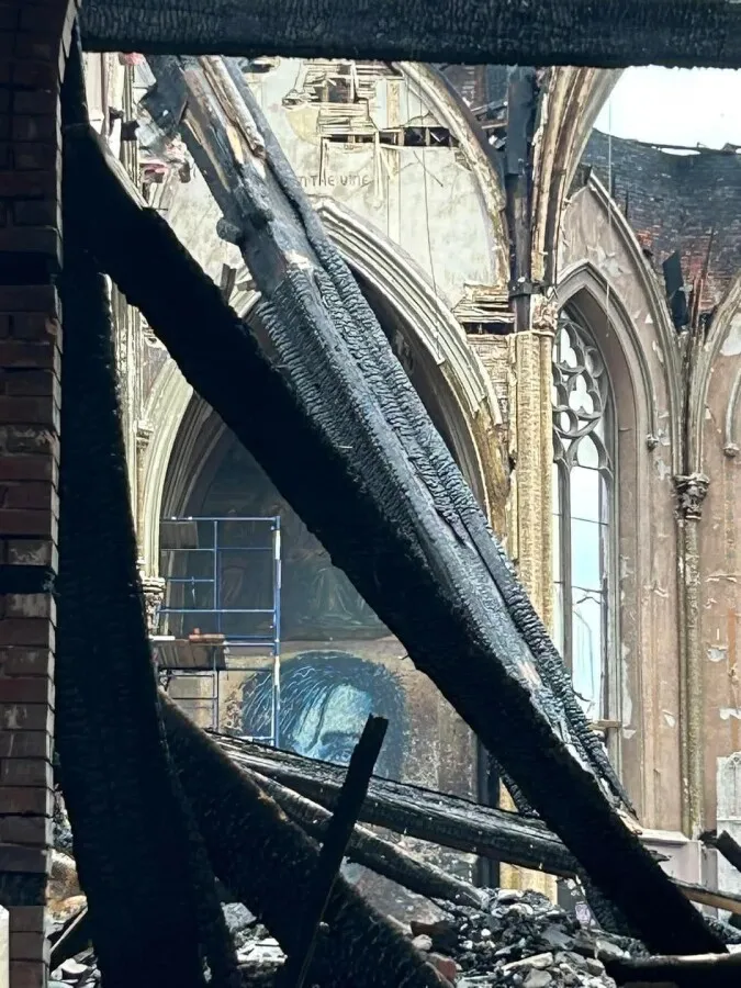 After being damaged by fire