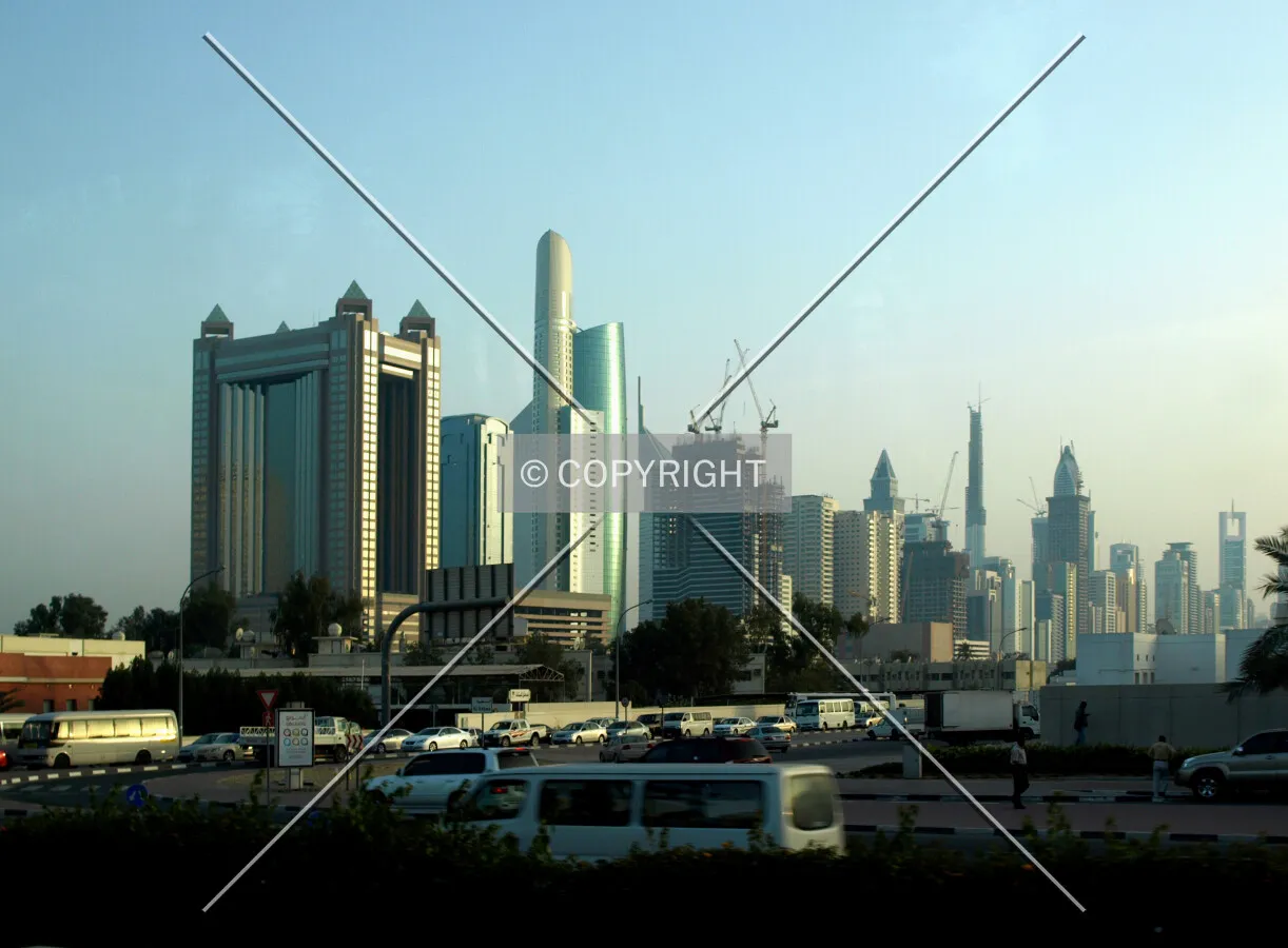 Sheikh Zayed Road skyline from the north