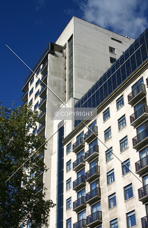 View northwest looking up from Cadogan Place