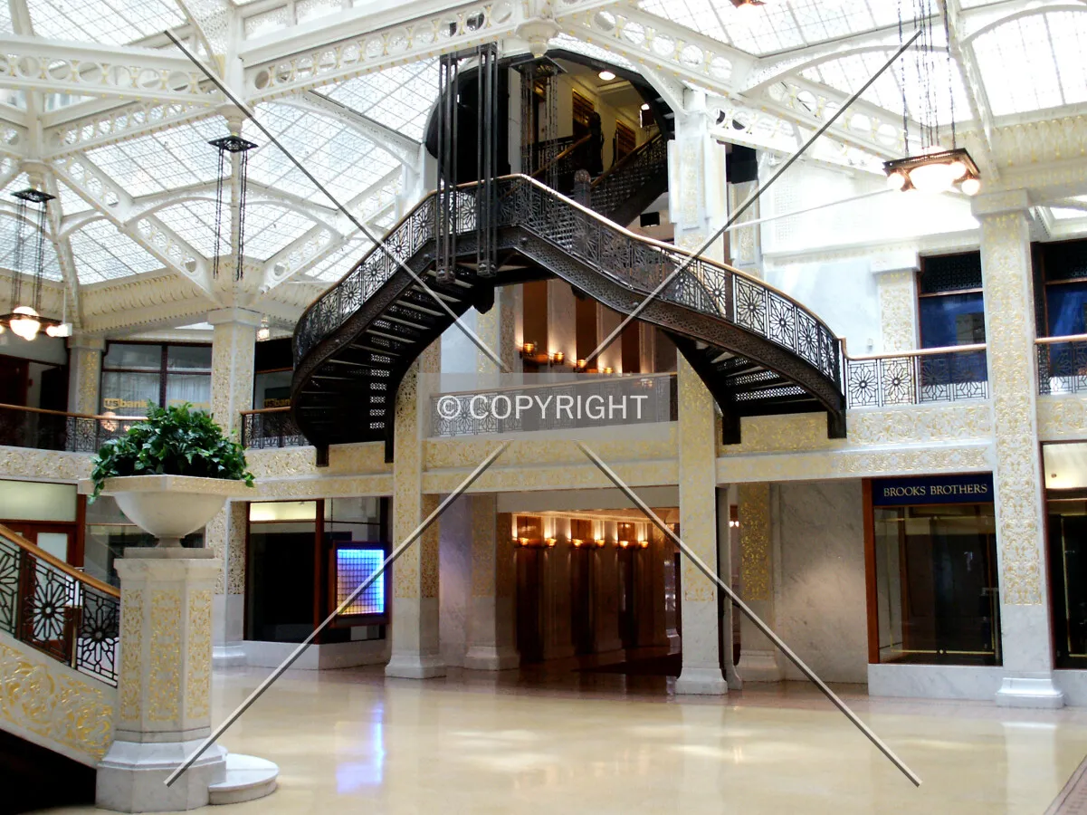 Looking southwest across the lobby